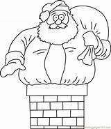 Chimney Santa Coloring Going Claus Pages Christmas Coloringpages101 Kids sketch template