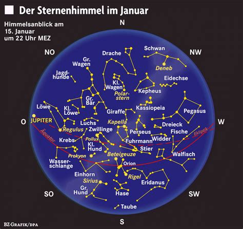 der sternenhimmel im januar panorama badische zeitung