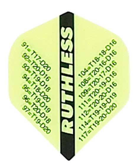 ruthless dart flights  micron standard checkouts yellow ruthless standard