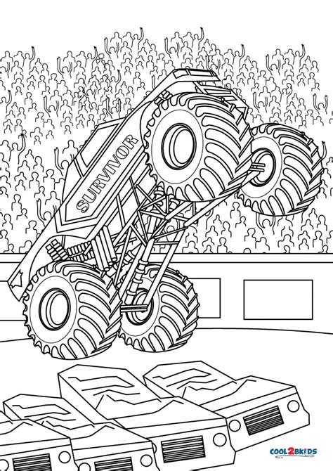 printable monster truck coloring pages  kids