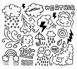 Weather Grunge Drawing Coloring Pages Kids Hand Spring Printable Windy Cold Color Icons Set Hot Rain Colouring Doodle Drawings Draw sketch template