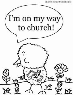 kids coloring pages  church
