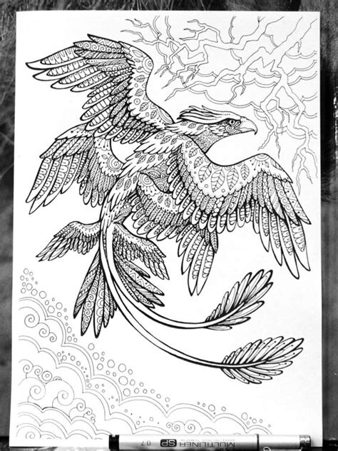 frank  thunderbird fantastic beasts adult coloring page