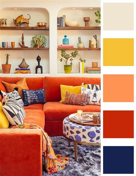 Modern Living Room Colors Living Room Orange Colourful Living Room