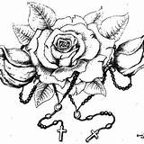 Rosary Rose Drawing Paintingvalley Drawings sketch template