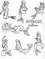 Pan Mermaids sketch template
