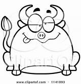Chubby Bull Drunk Clipart Cartoon Cory Thoman Outlined Coloring Vector Mad 2021 sketch template