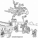Castle Lego Coloring Dragon Pages Kids Printable Middle Ages Getcolorings Sizable Color Lovely Castles sketch template