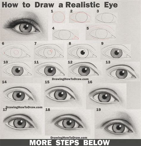 draw realistic eyes easy step  step drawing tutorial images