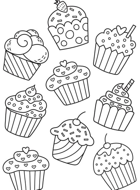 cupcake coloring book kidsworksheetfun