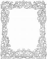 Coloring Border Pages Frames Borders Frame Floral Flower Para Bordes Clip Ivy Ornament Paper Papel Color Marcos Printable Patterns Getcolorings sketch template