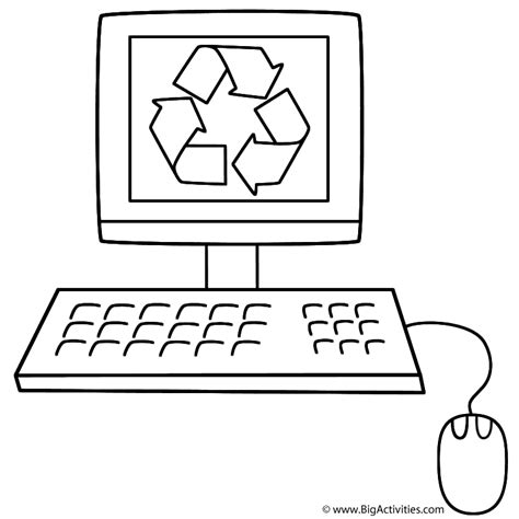 computer  symbol coloring page earth day