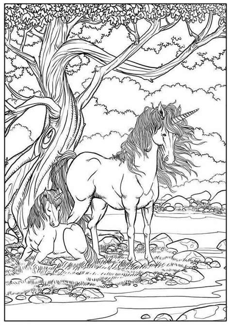 unicorn coloring mom  baby coloring page unicorn coloring pages