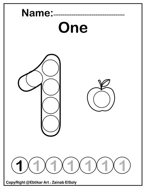 set   numbers count apples dot marker activity coloring pages  kids