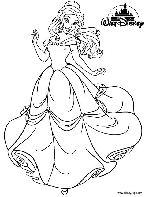 princess belle coloring page print quality coloring page
