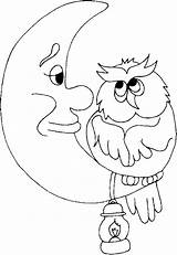 Moon Crescent Coloring Owl Drawing Template Cresent Getdrawings Pages Drawings Cartoon Sketch sketch template