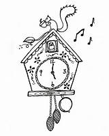 Cuckoo Clock Drawings sketch template