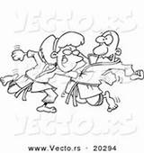 Punching Cartoon Karate Fist sketch template