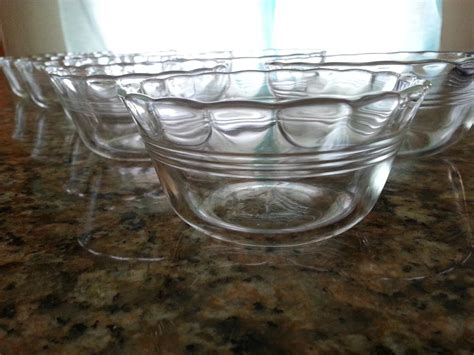 vintage 1950 s pyrex set of 12 clear crystal serving bowls with