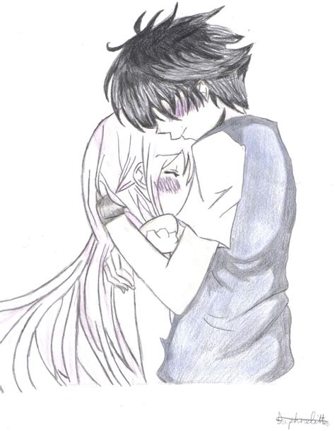 My Drawing Of An Anime Hug By Shintla On Deviantart