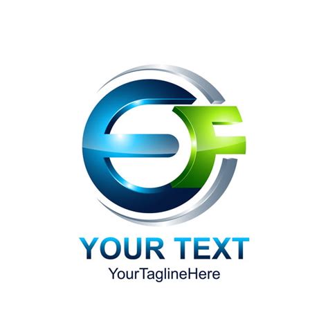 Initial Letter Ef Logo Template Colored Blue Green Circle