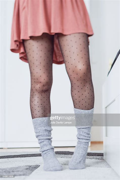 Woman Wearing Black Polka Dots Stockings Photo Getty Images