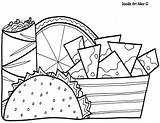 Coloring Pages Kawaii Taco Template sketch template