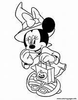 Coloring Witch Mouse Minnie Halloween Disney Pages Printable sketch template