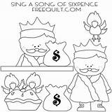 Sixpence Rhyme sketch template