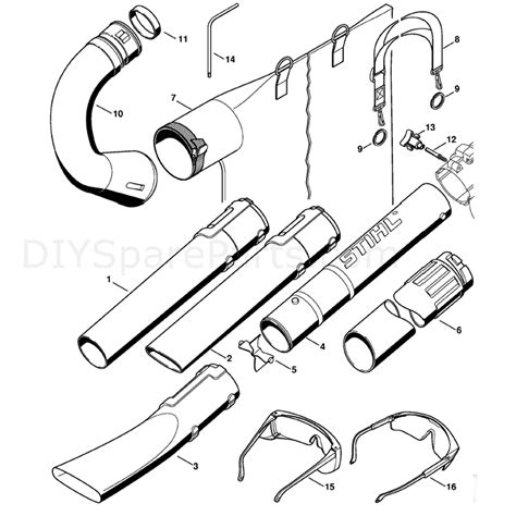 stihl bg   blower bg  parts diagram nozzle