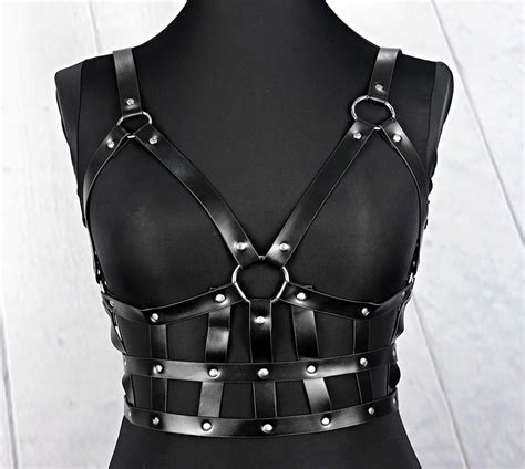 women black leather body harness sexy body garters bra belts etsy