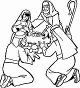 Jesus Christmas Coloring Pages Story Bible Nativity Color sketch template