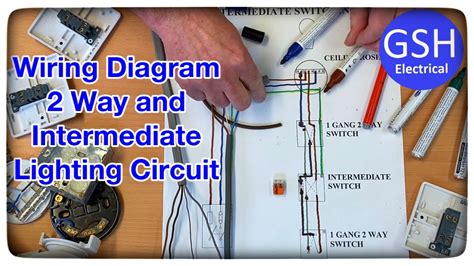 wiring diagram   intermediate switching   lighting circuit  plate method connections