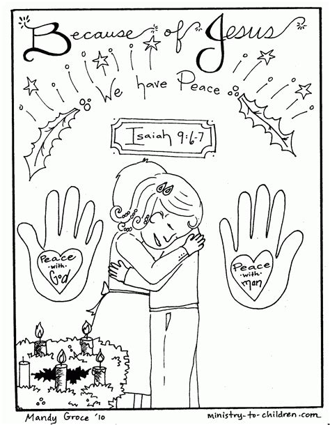 christian christmas coloring pages jesus brings peace coloring home