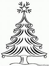 Christmas Tree Coloring Pages Glowing Tip Trees Colorkid Gif sketch template