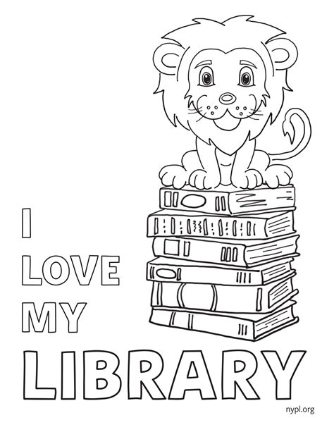 library lion coloring page coloring pages