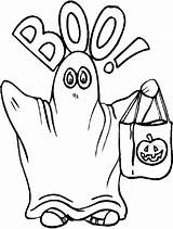 Ghost Coloring Halloween Drawings Pages sketch template