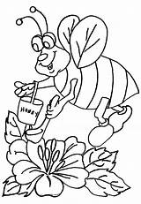 Bee Colorat Colorir Albina Albinuta Planse Desene Abejas Plansa Abeja Recolectando Imprimir Miel Apicultura Collects Bonitos Albine Plantillas Lebah Imaginea sketch template