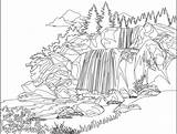 Waterfall Coloring Drawing Kids Pages Printable Color Getcolorings Cliparting Print Getdrawings sketch template