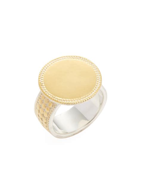Lyst Anna Beck Jewelry Etched Coin Single Ring In Metallic