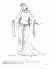 Coloring Pages Medieval Book Fashion Century Adult Rainbowresource Fashions Women sketch template