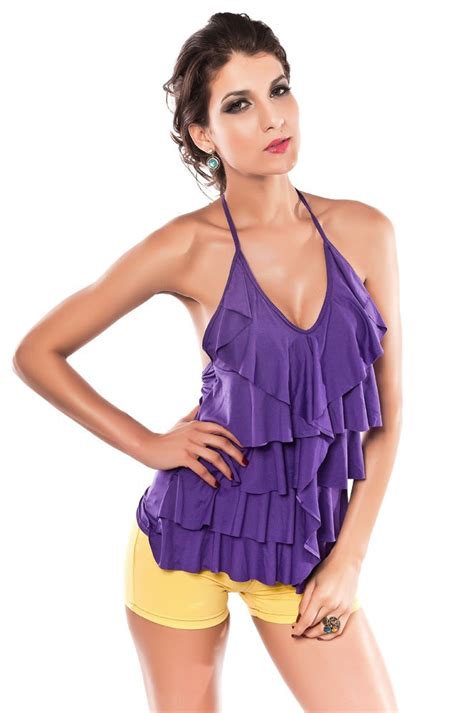 Purple Halter Top Seductive Dresses For Women