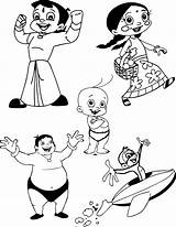 Bheem Coloring Pages Chhota Characters Chota Printable Set Print Book Cartoon Wecoloringpage Color Search sketch template