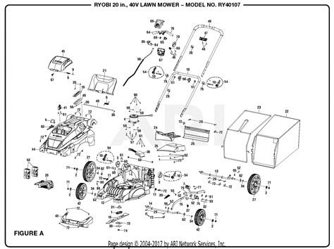 homelite ry    volt lawn mower    rev parts diagram  figure