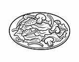 Salad Coloring Drawing Pages Coloringcrew Bowl Food sketch template