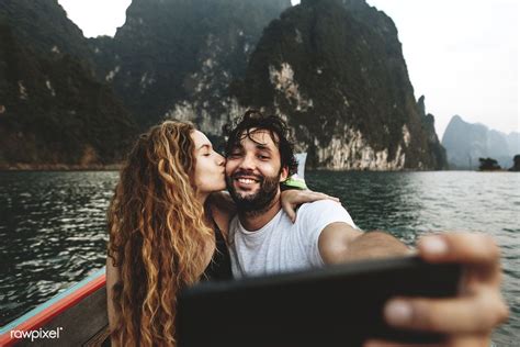 couple  selfie   longtail boat premium image  rawpixelcom