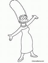 Simpson Marge Colorare Disegnidacolorareonline Braccia Allarga Coloradisegni Disegno sketch template