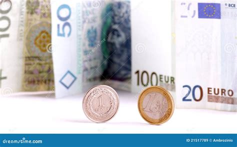 euro poolse munt stock afbeelding image  lening