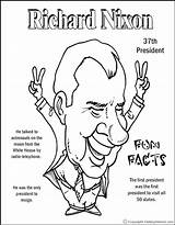 Coloring Richard Nixon President Presidents Facts History Popular sketch template