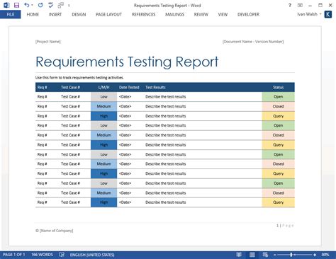 software testing templates ms office technical writing tools